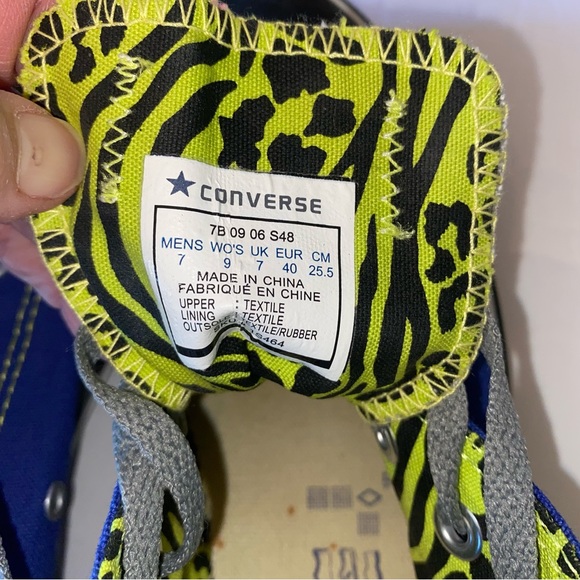 Converse All Star Ox Sneaker 9 Blue with Black Soles and Yellow Trim Wild Thing - Picture 11 of 13